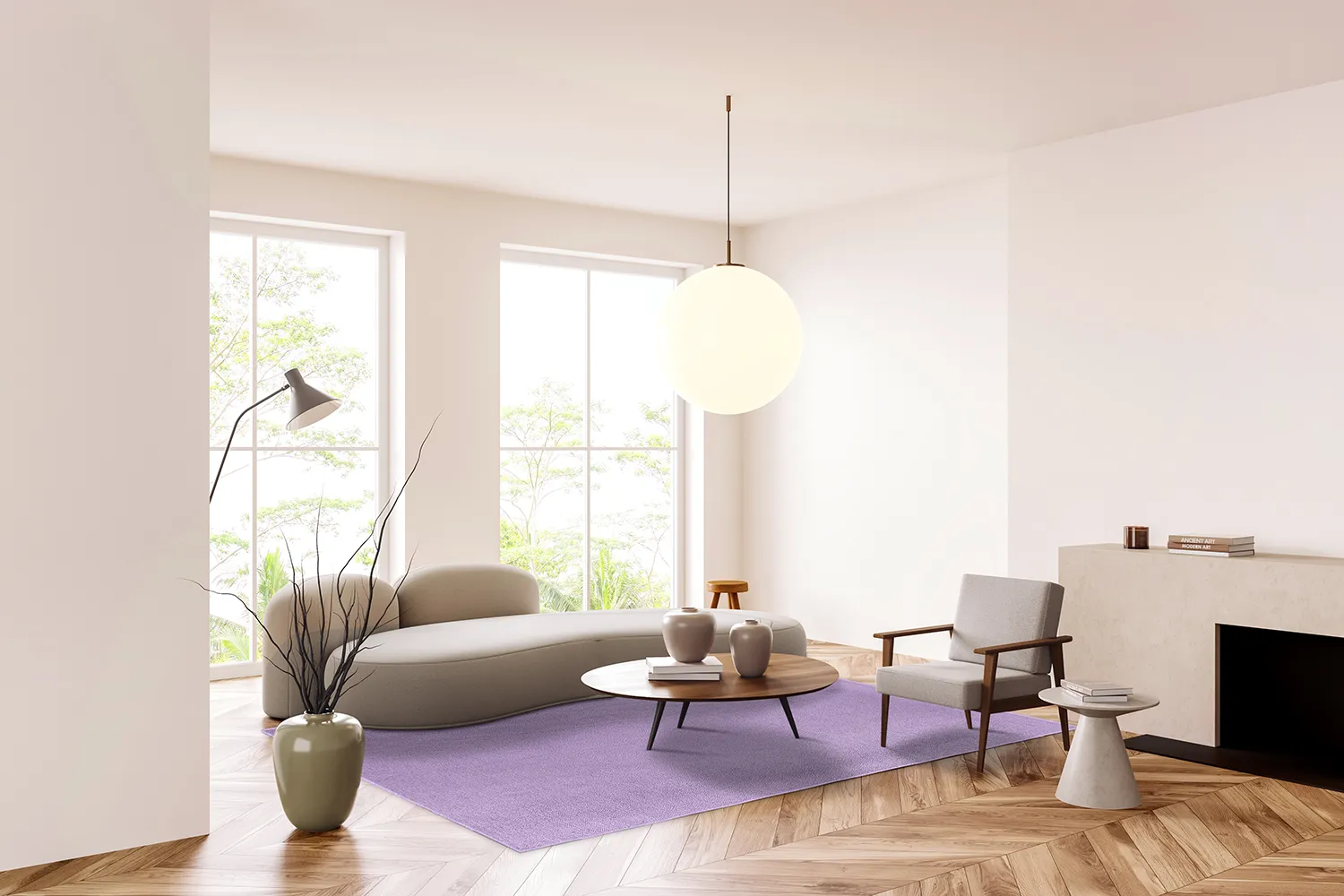 Wollen-vloerkleed - Hamilton (paars)