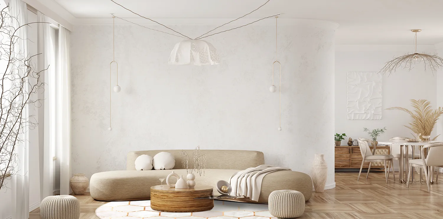 Rond vloerkleed - Morino (beige/wit/goud)