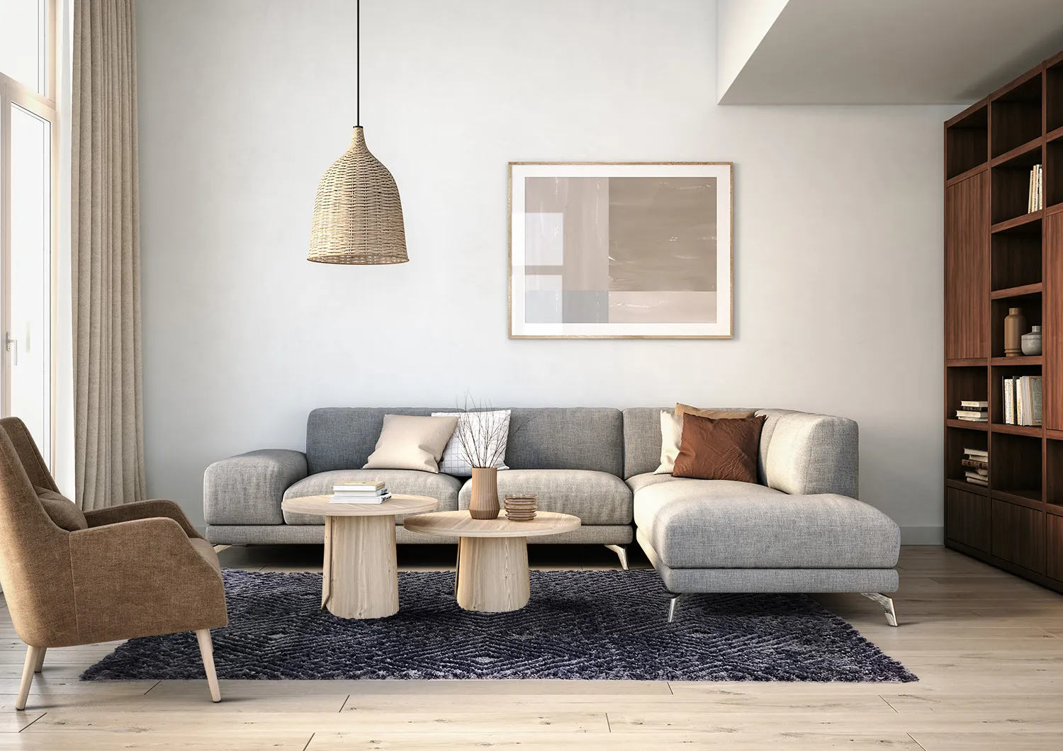 Hoogpolig vloerkleed - Stettin (zwart)