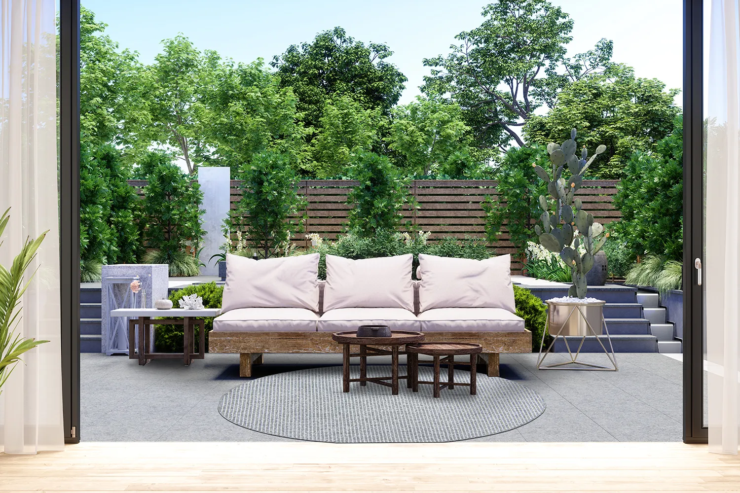 Rond vloerkleed - Bergen (grijs)