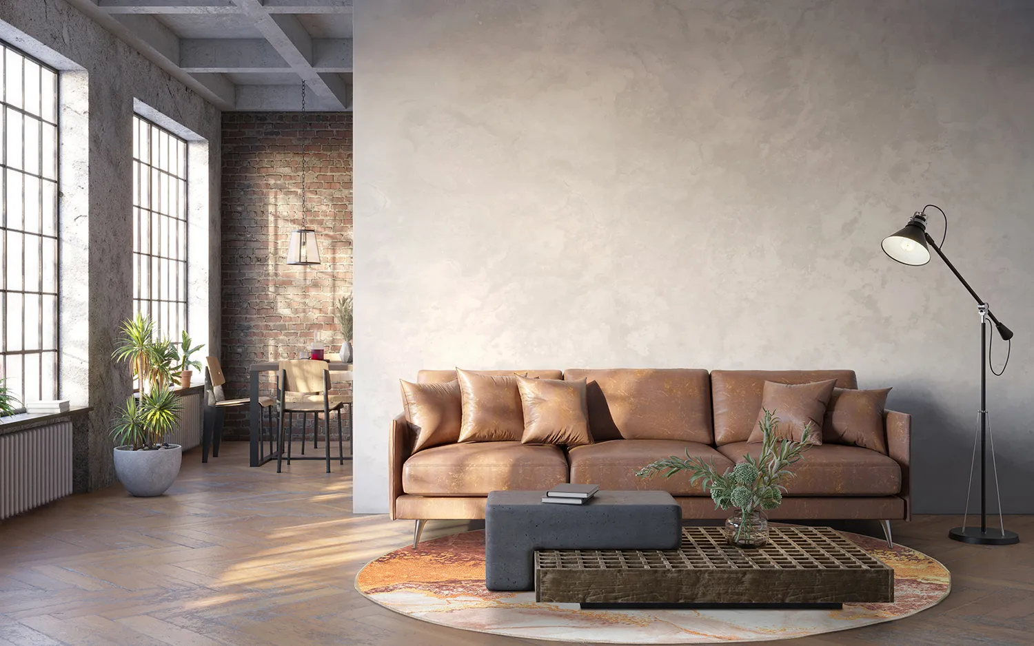 Rond vloerkleed - Padova (roze/multi)