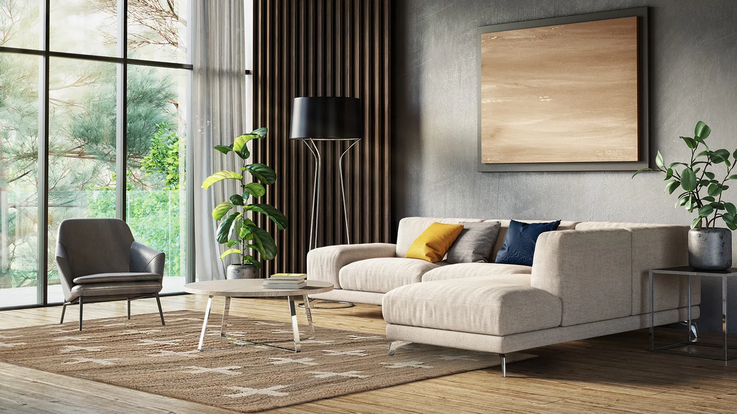 Wollen-vloerkleed - Palma (beige)