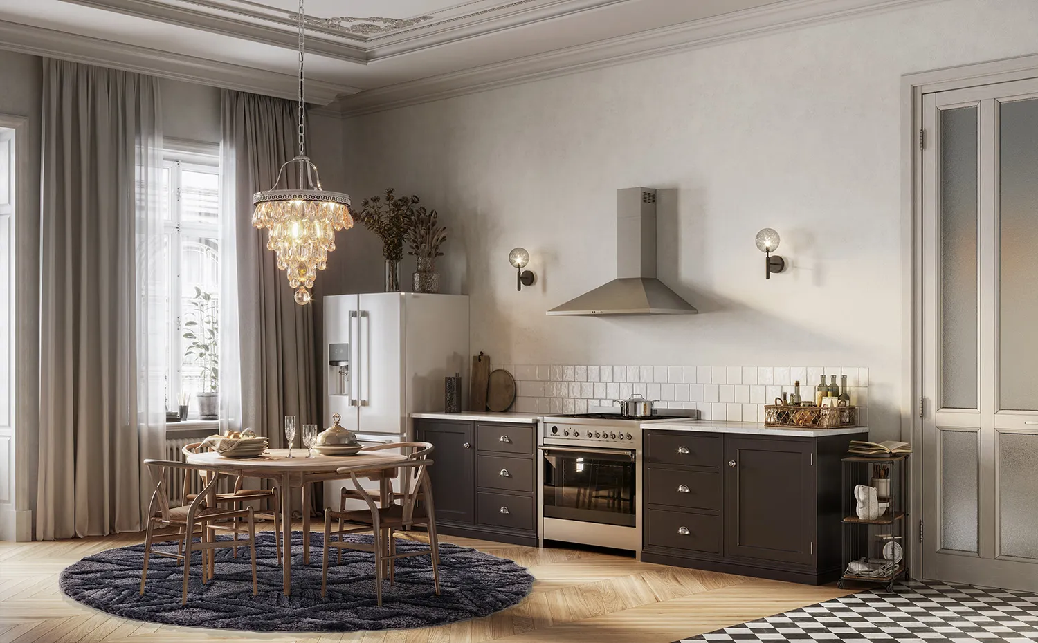 Ronde vloerkleden - Rostock (zwart)