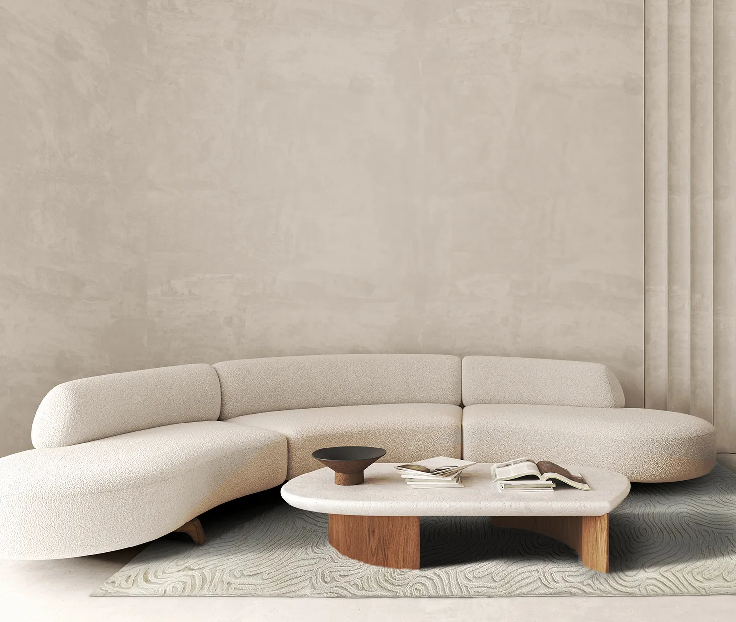 Hoogpolig vloerkleed - Amora (offwhite)