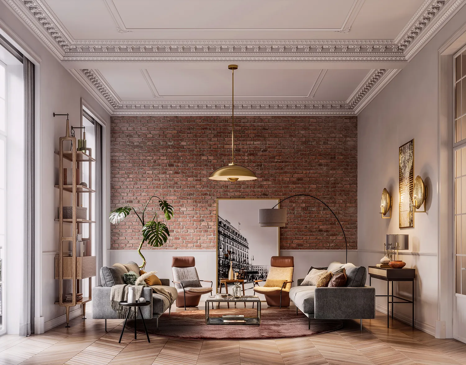 Ronde vloerkleden - Aranga Super Soft Fur (donker bruin)