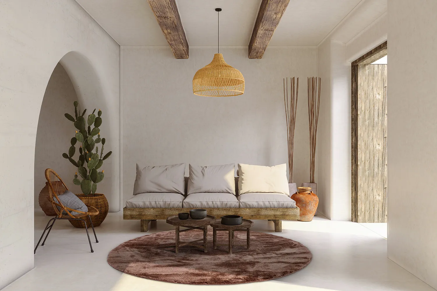 Ronde vloerkleden - Aranga Super Soft Fur (donker bruin)