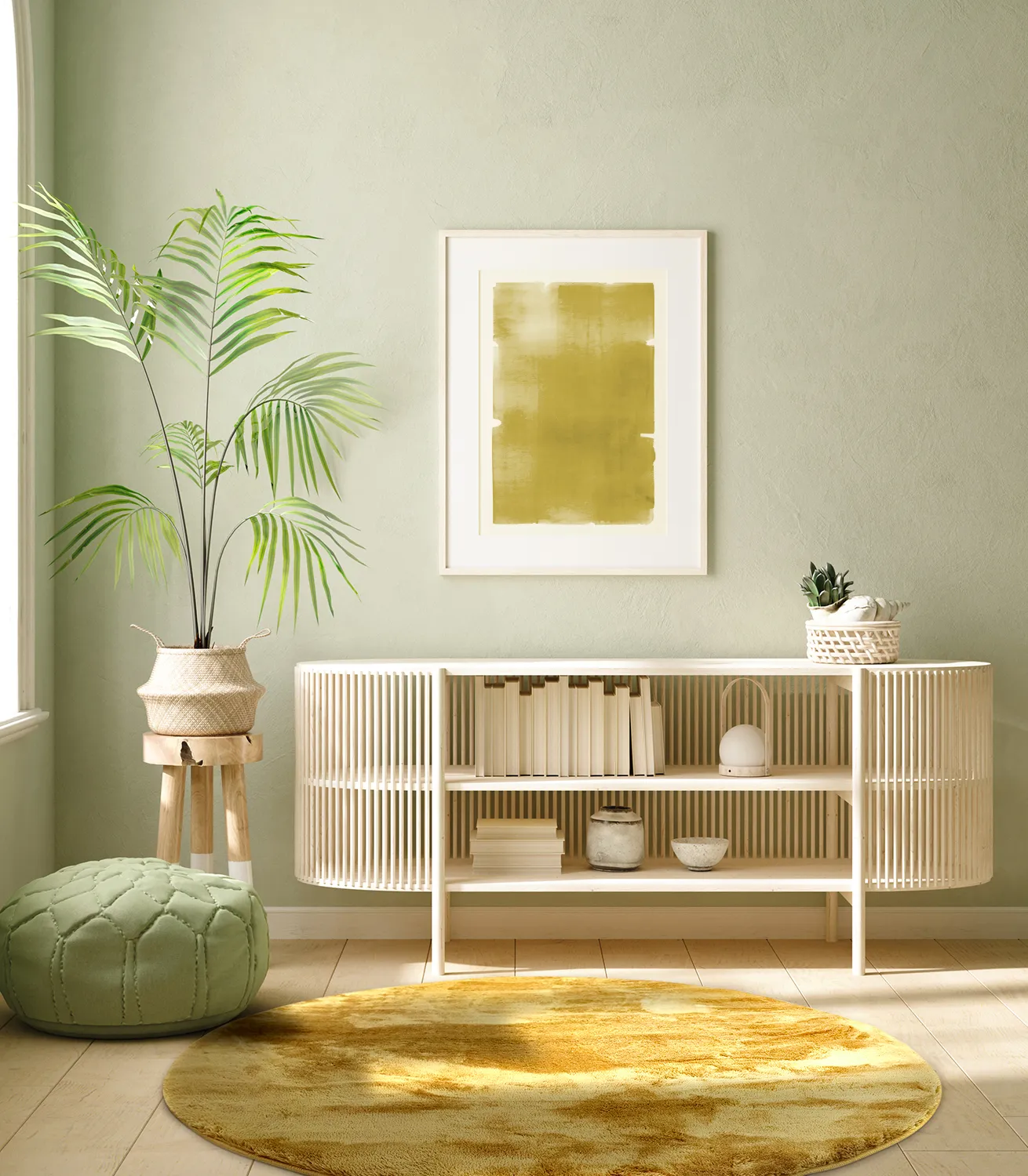 Ronde vloerkleden - Aranga Super Soft Fur (ochre)