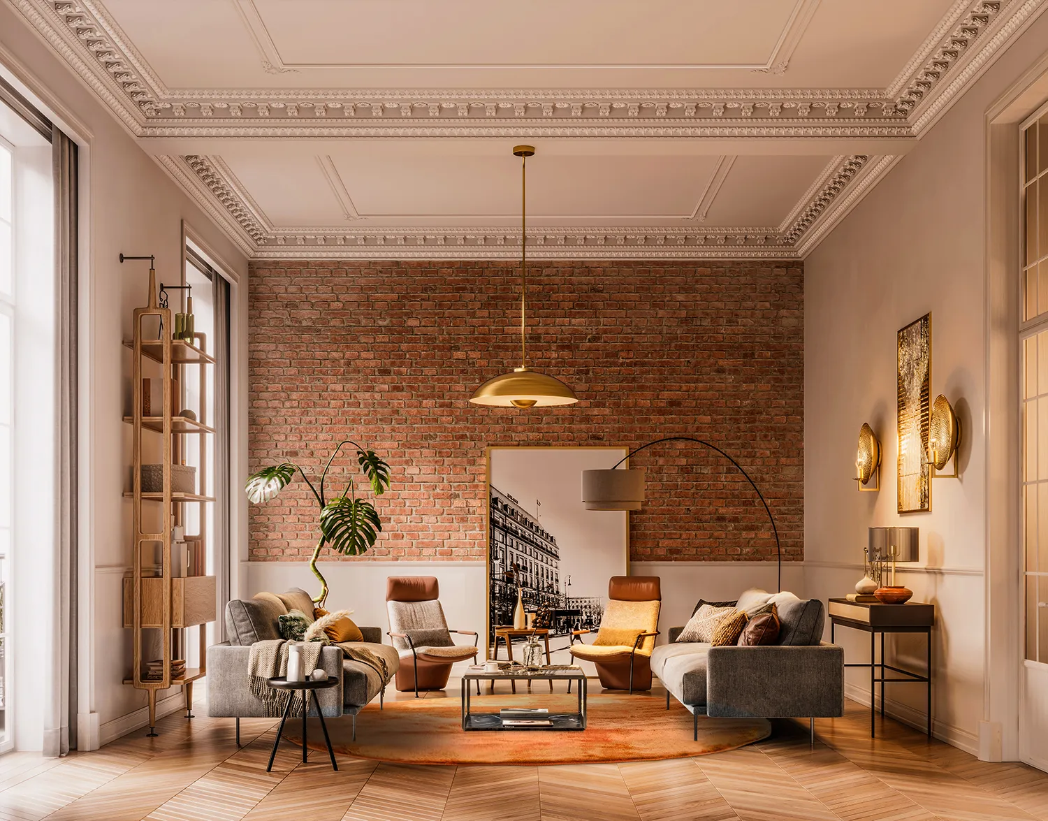 Ronde vloerkleden - Aranga Super Soft Fur (oranje)