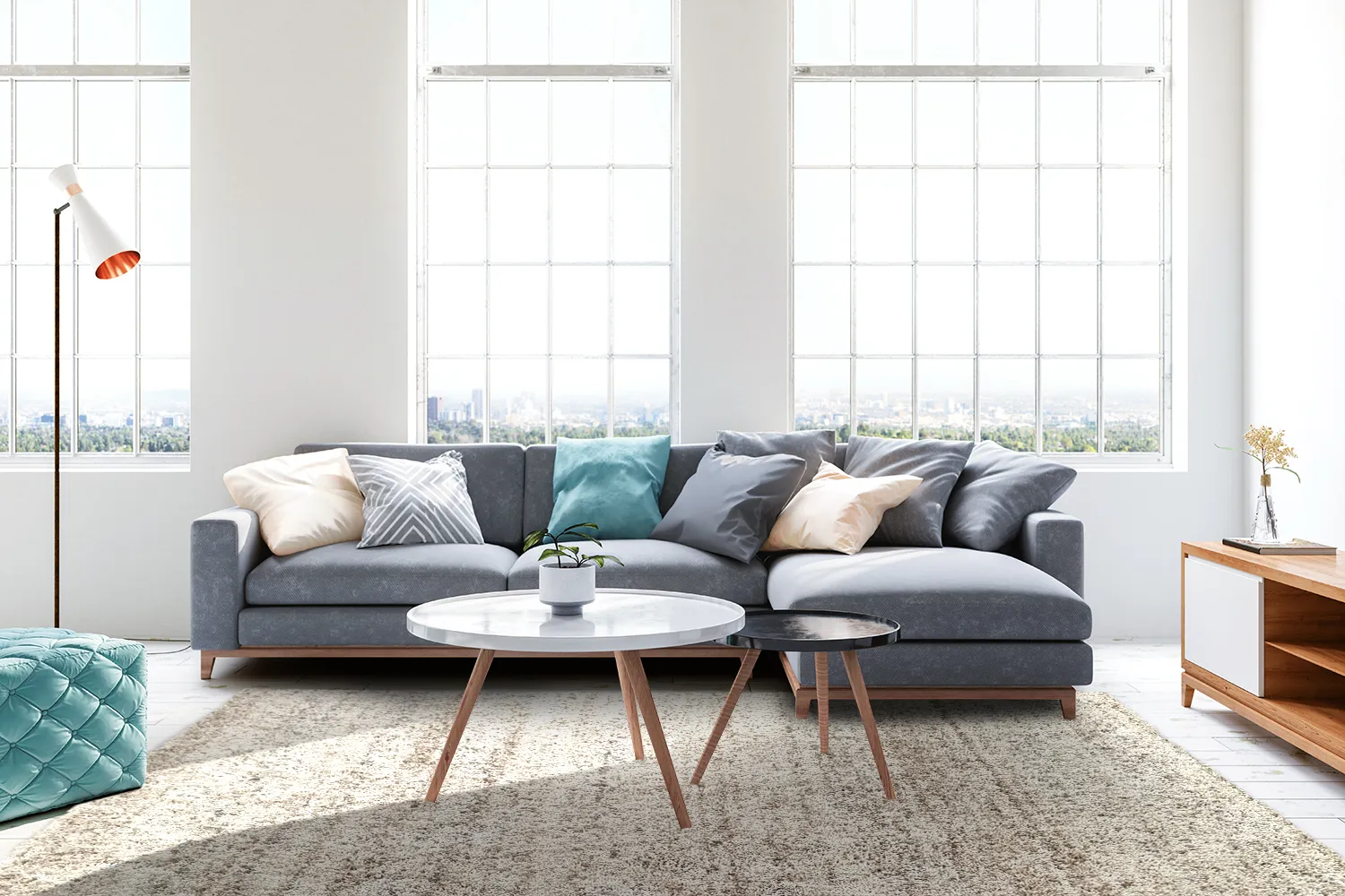 Hoogpolig vloerkleed - Carl (beige)