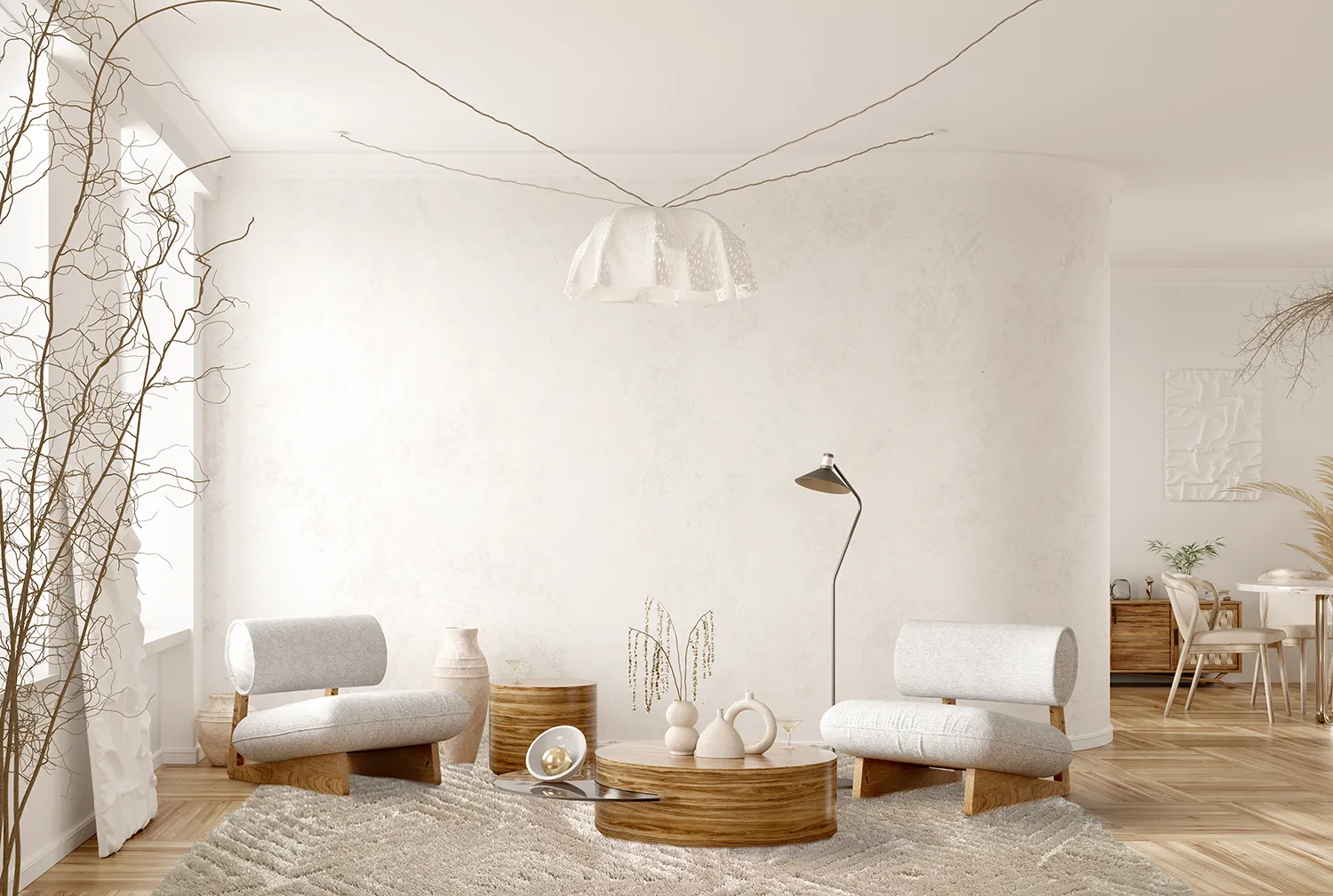 Hoogpolig vloerkleed - Monti (beige)