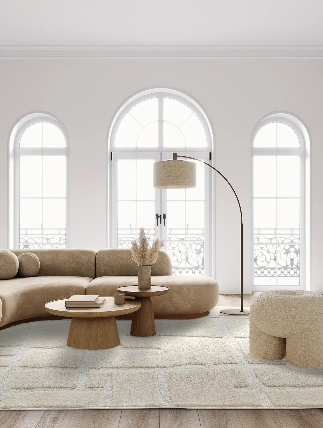 Hoogpolig vloerkleed - Tillie (offwhite)