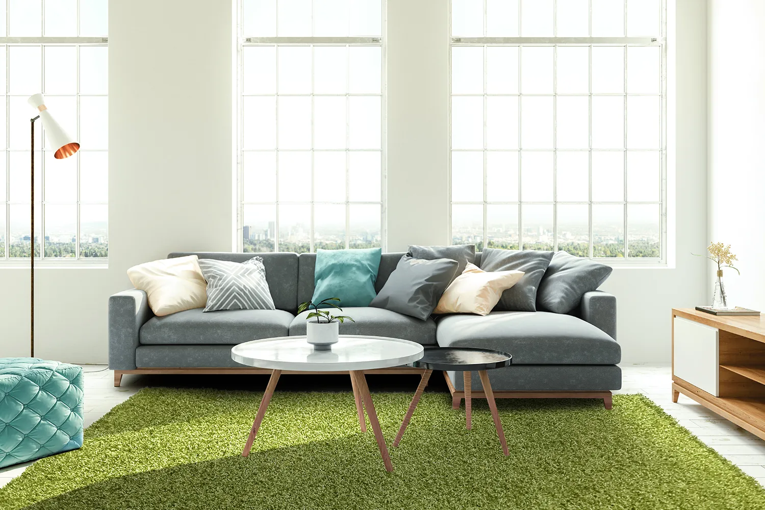 Hoogpolig vloerkleed - Zoe (groen)