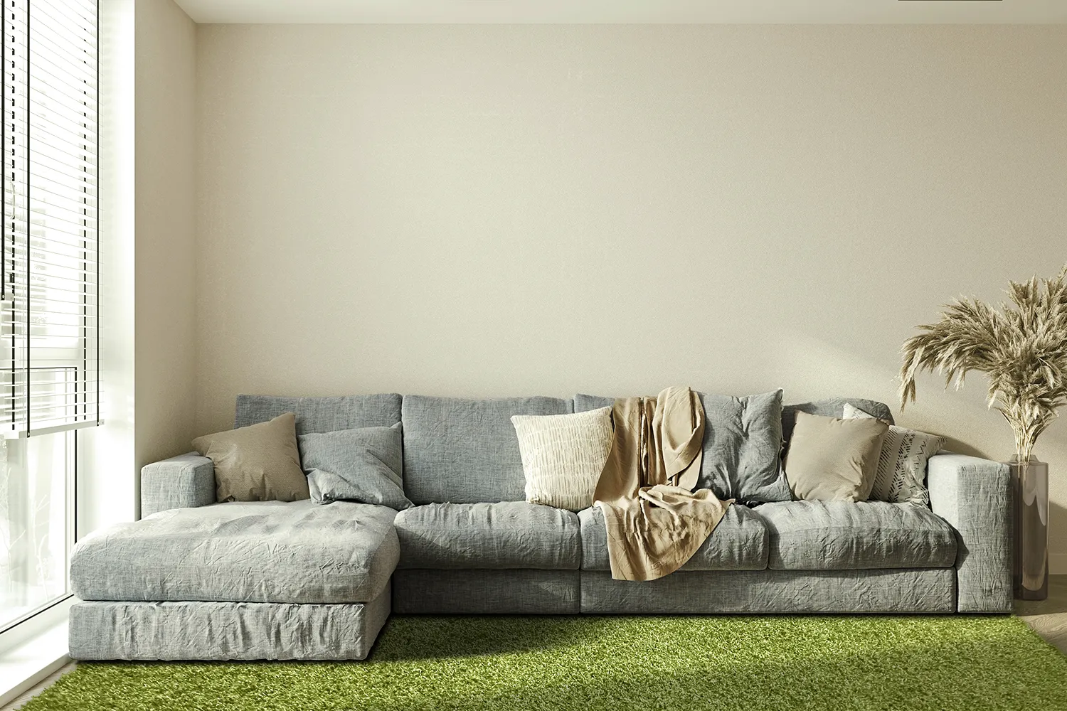 Hoogpolig vloerkleed - Zoe (groen)