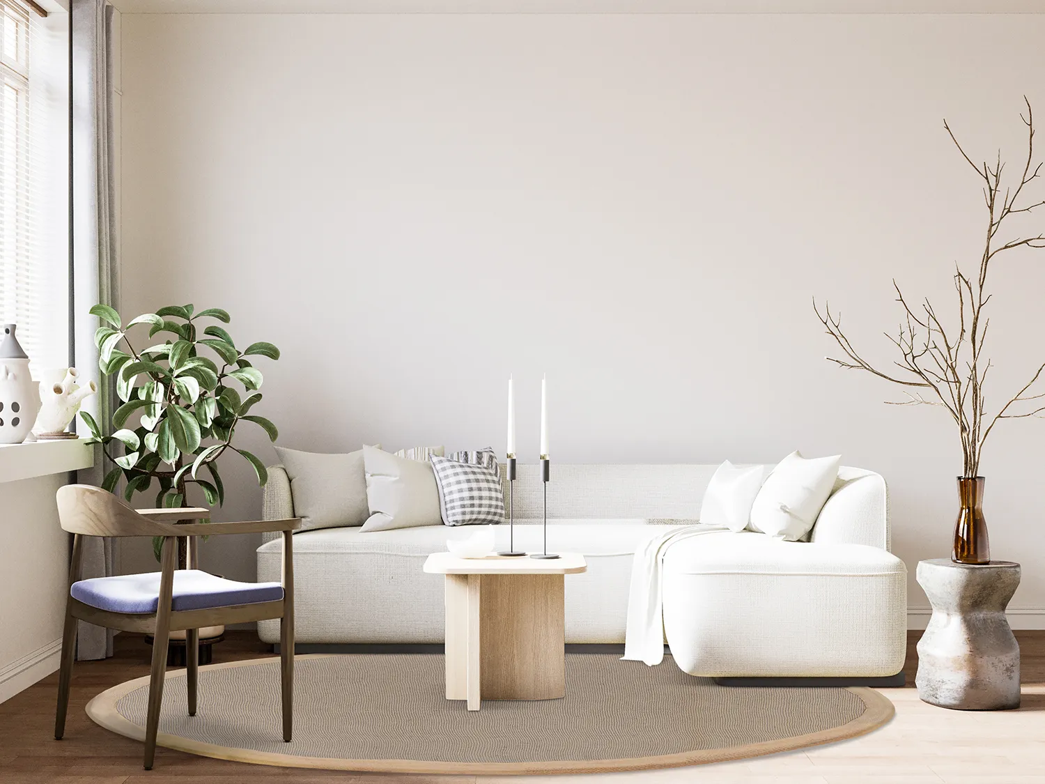 Ronde vloerkleden (sisal) - Agave (licht taupe)