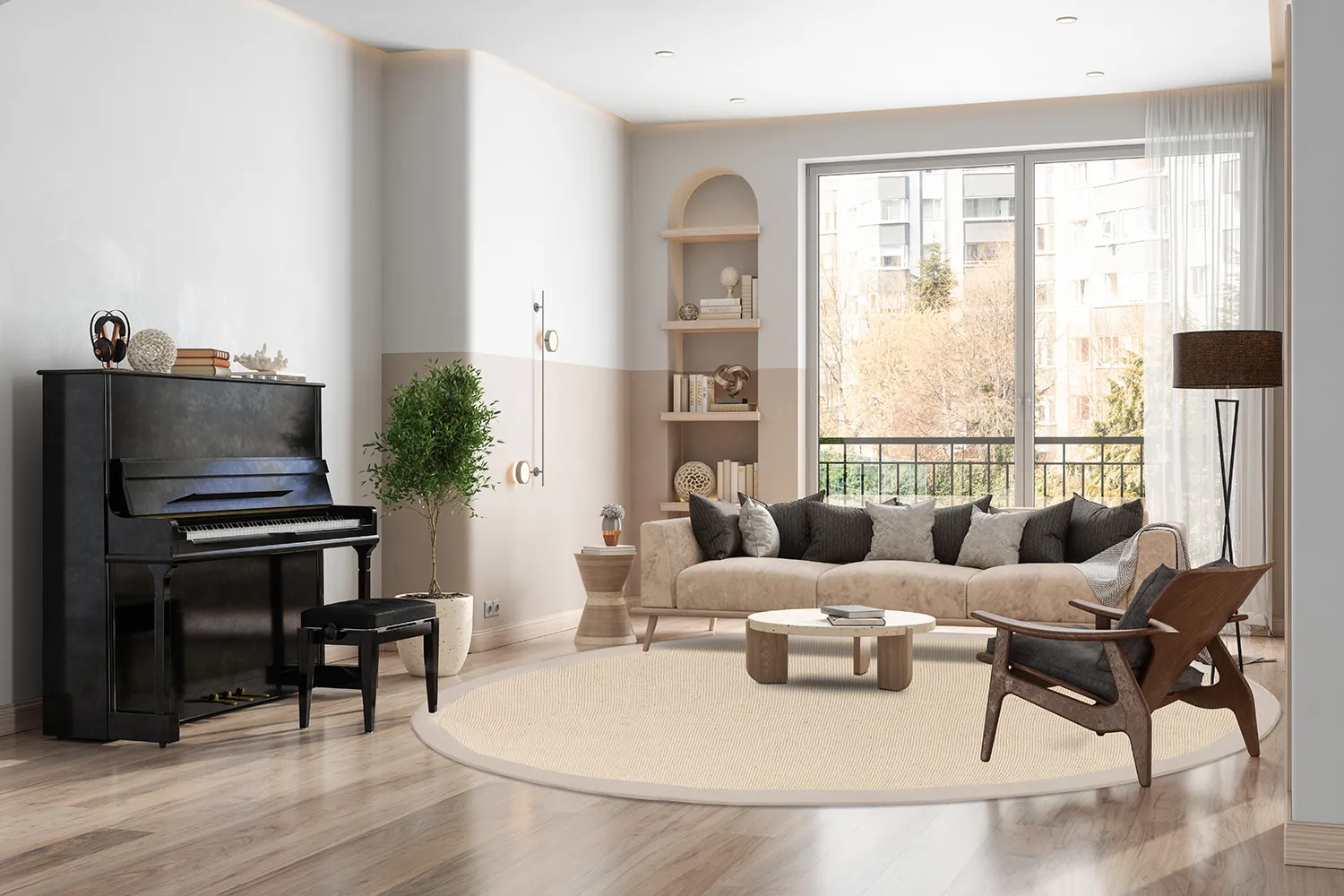 Ronde vloerkleden (sisal) - Agave (natuurlijk wit)