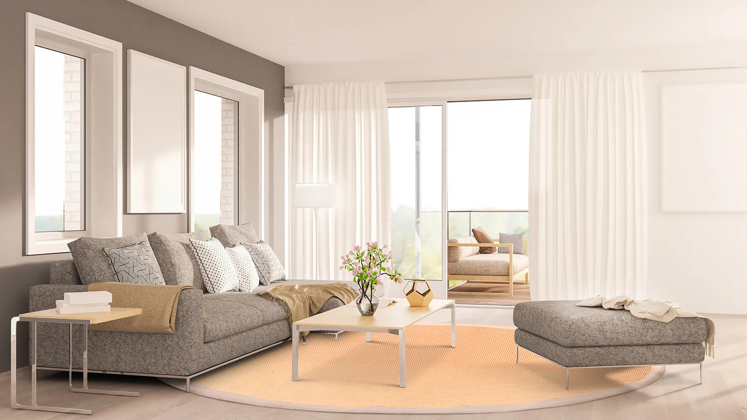 Ronde vloerkleden (sisal) - Agave (abrikoos)