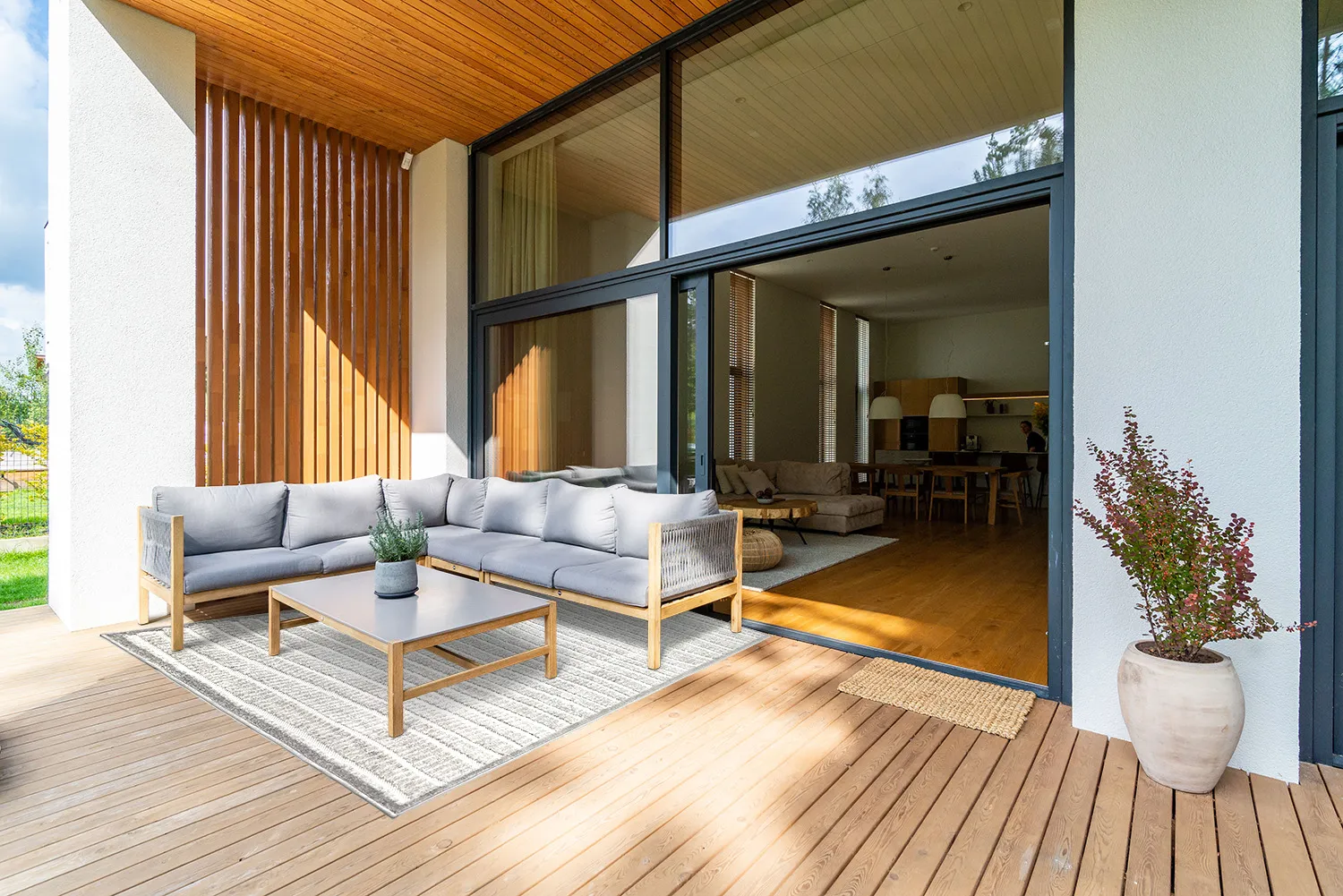 Shaggy Indoor-Outdoor - Kendall (cream/grijs)