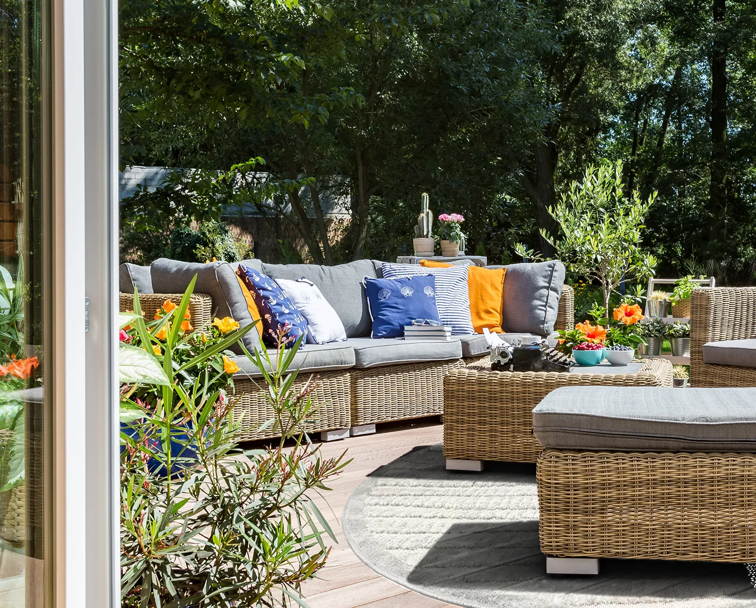 Ronde vloerkleden - Indoor/Outdoor Kendall (cream/grijs)