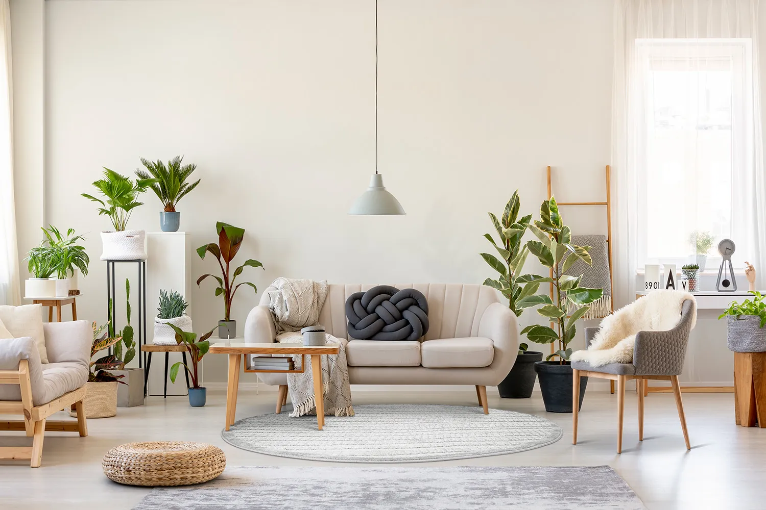 Ronde vloerkleden - Indoor/Outdoor Kendall (cream/grijs)