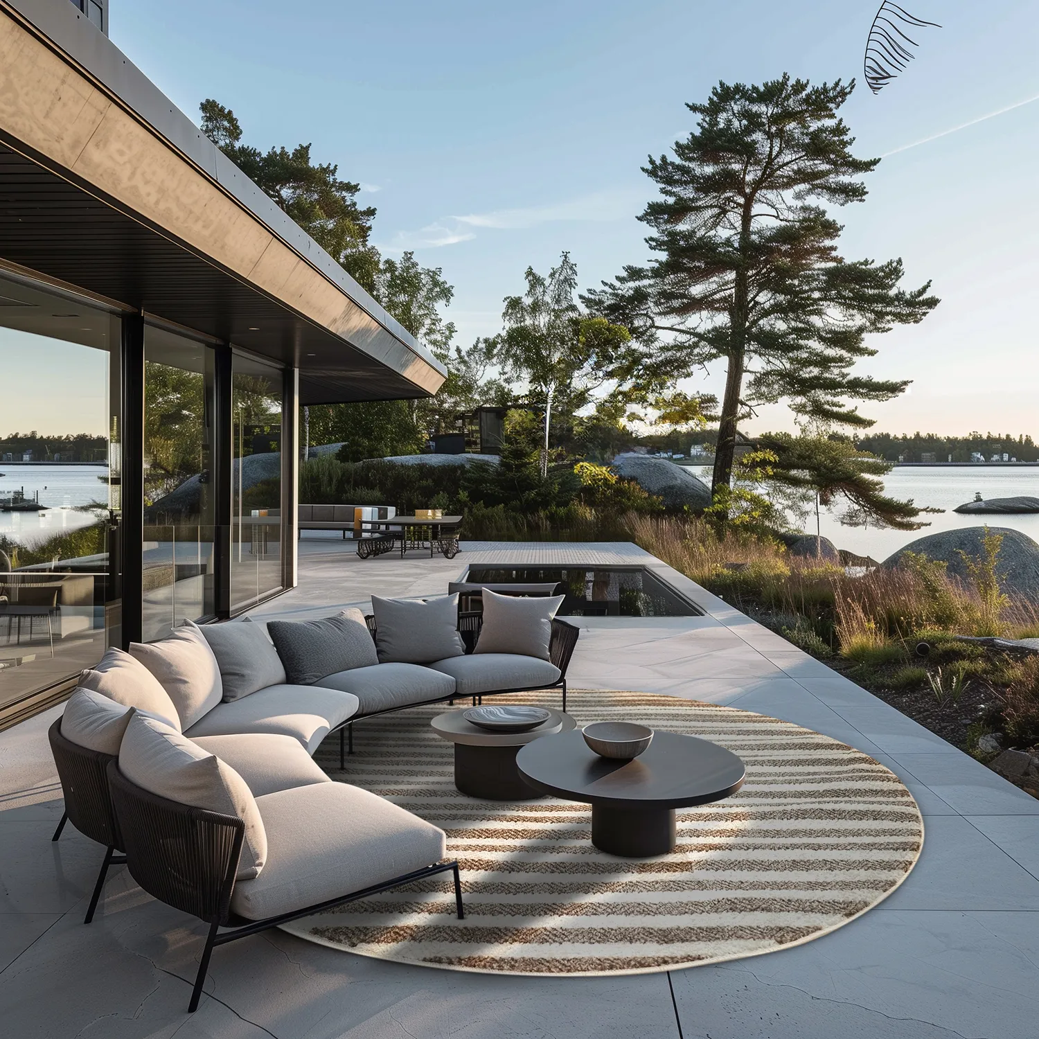 Ronde vloerkleden - Indoor/Outdoor Baldwin (cream/beige)