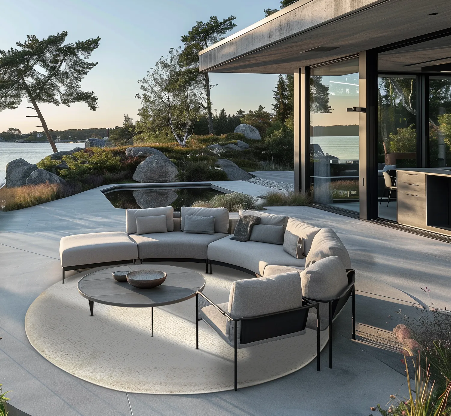 Ronde vloerkleden - Indoor/Outdoor Baldwin (cream)