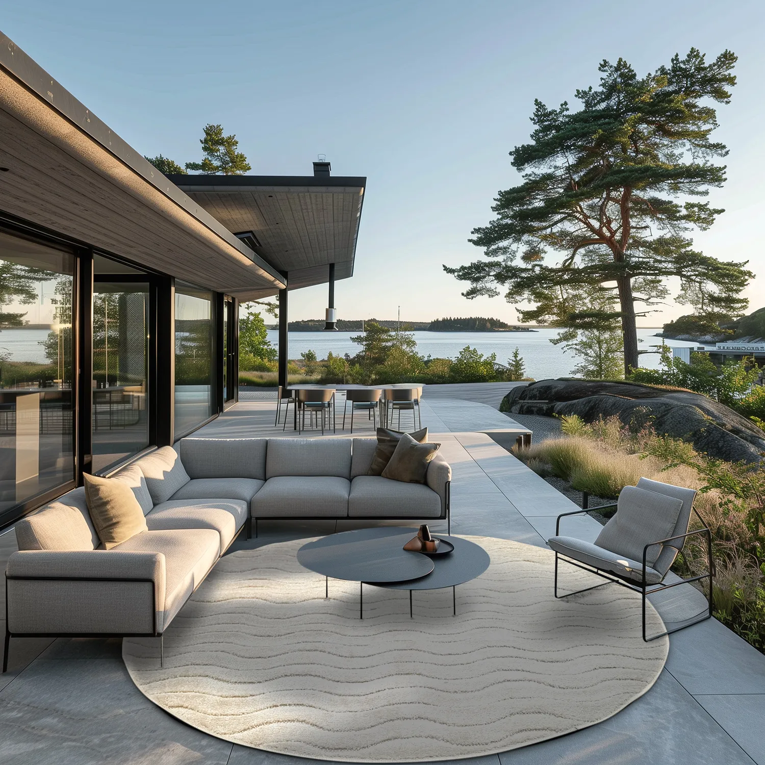 Ronde vloerkleden - Indoor/Outdoor Baltimore (cream)