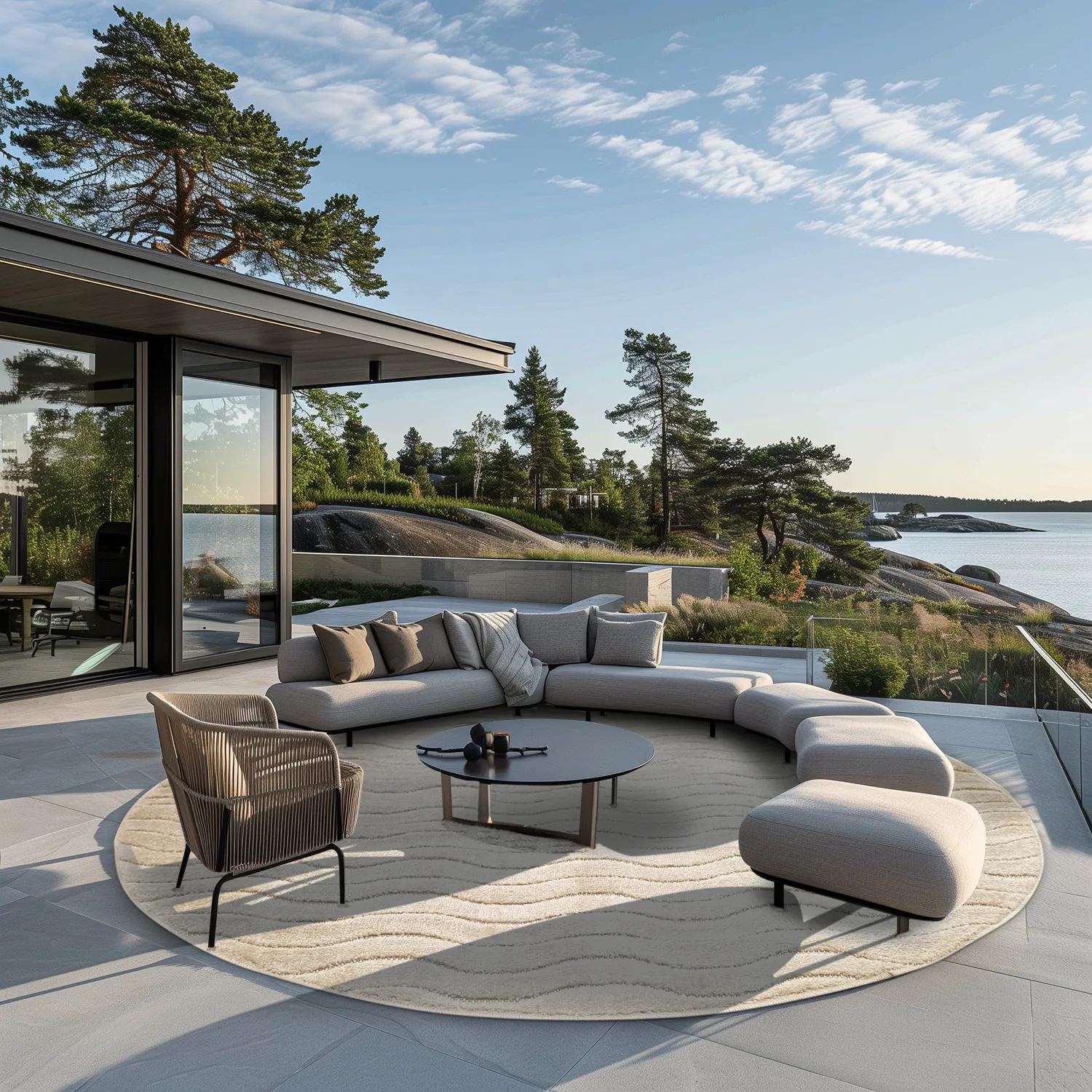 Ronde vloerkleden - Indoor/Outdoor Baltimore (cream)