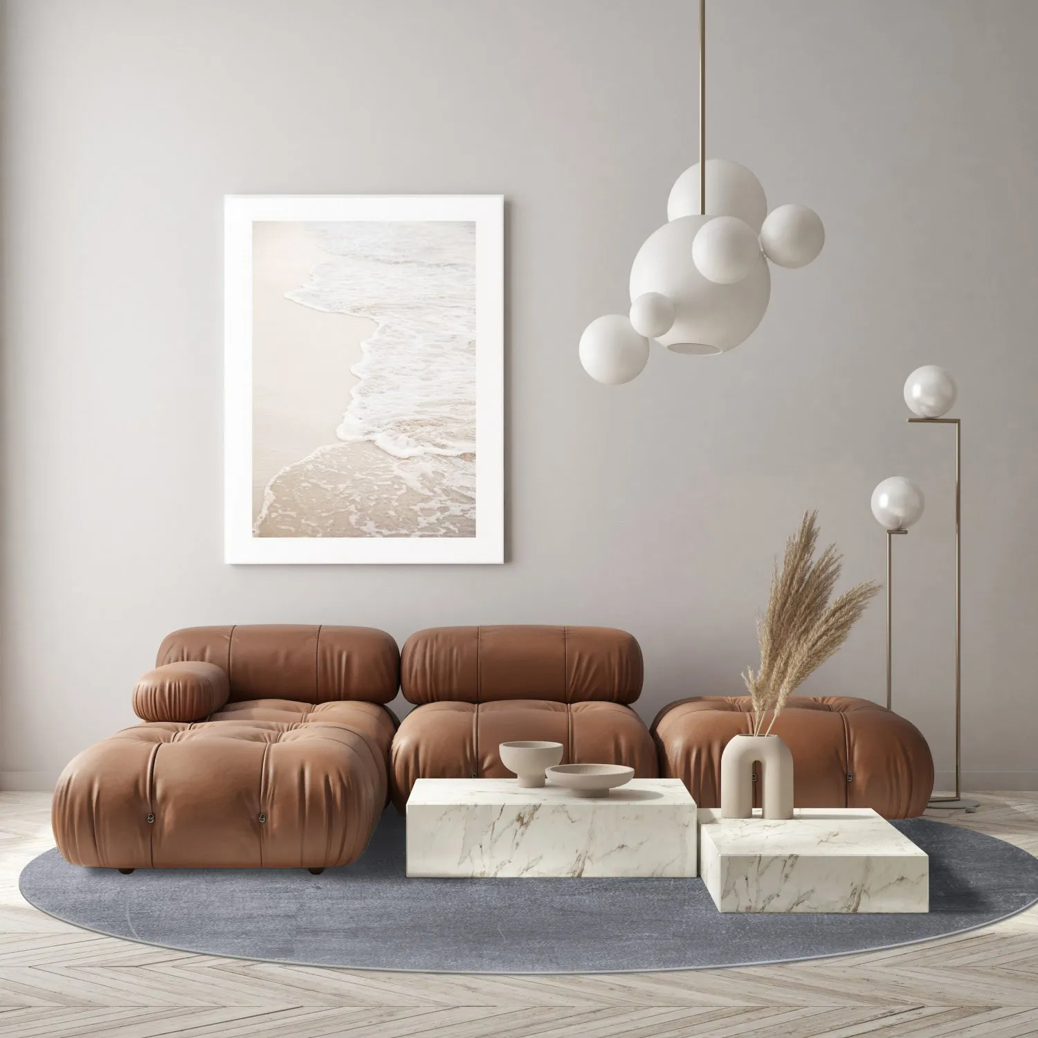 Rond vloerkleed - Artena (grijs)