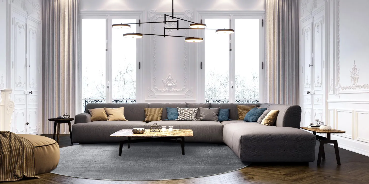 Rond vloerkleed - Artena (grijs)