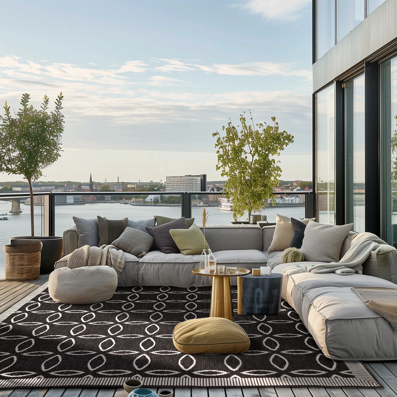 Vloerkleden voor binnen en buiten - Dewey (zwart)