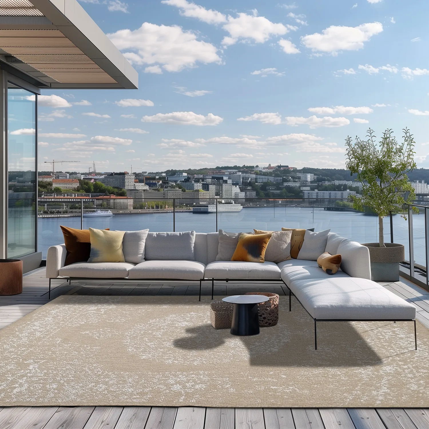 Vloerkleden voor binnen en buiten - Ellstin (beige)