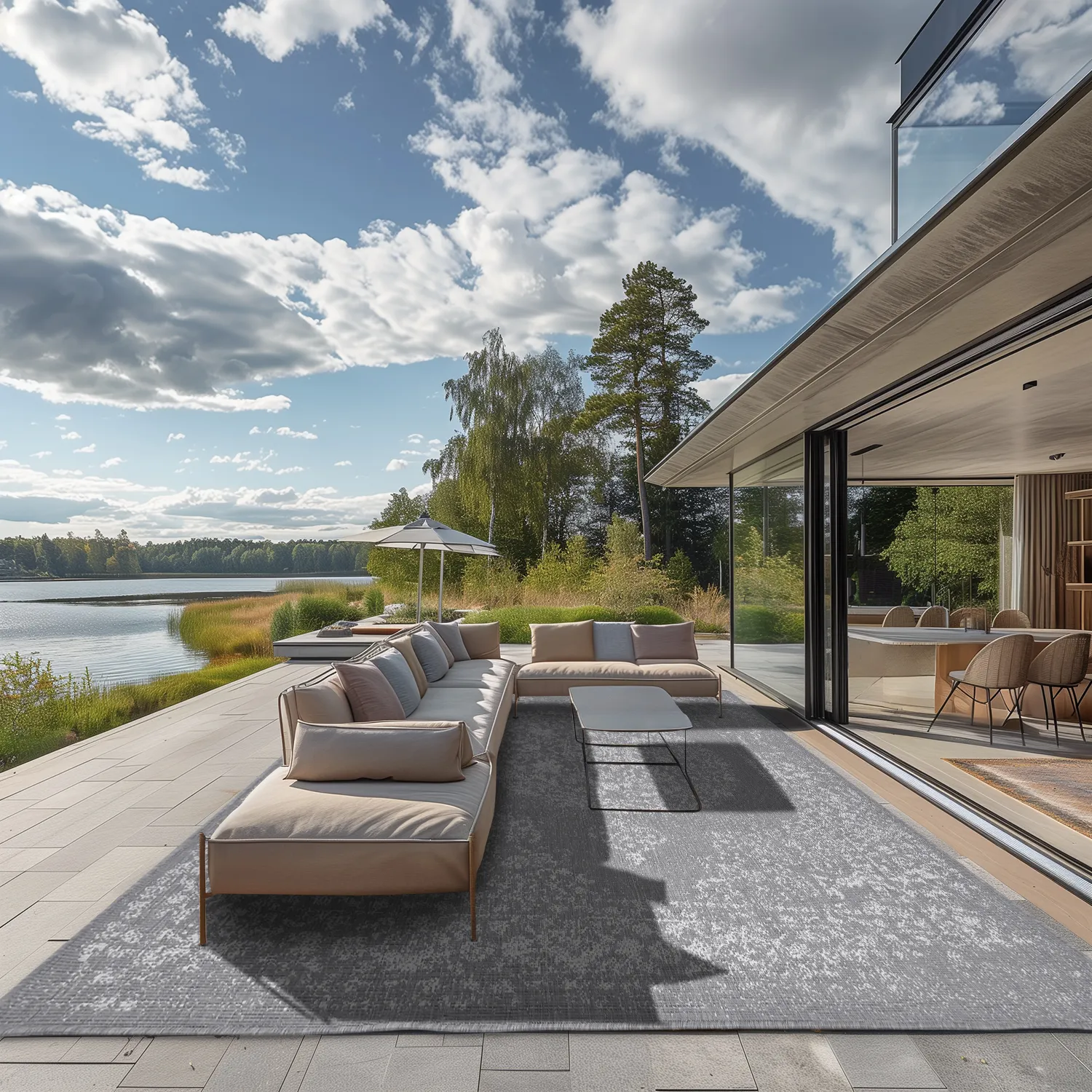 Vloerkleden voor binnen en buiten - Ellstin (grijs)