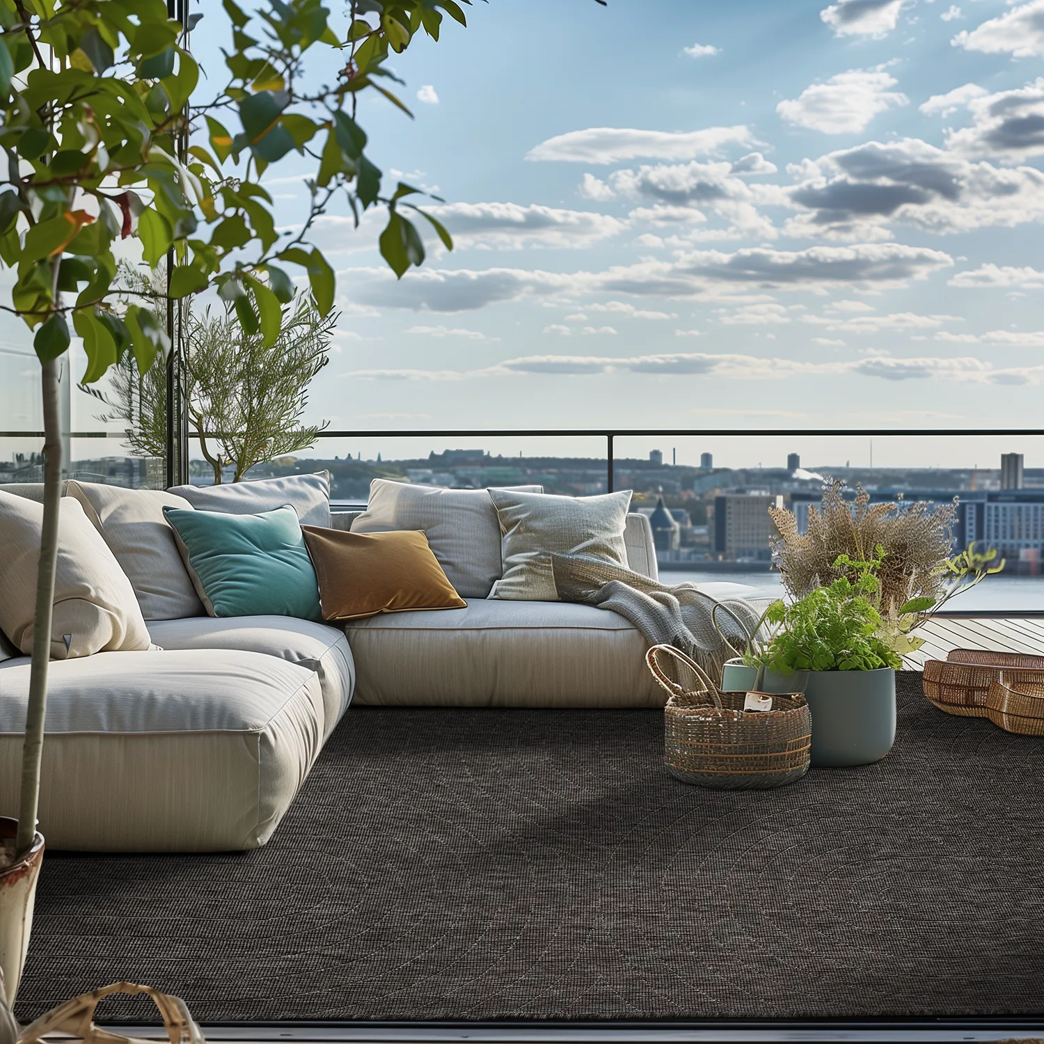 Vloerkleden voor binnen en buiten - Hayden (zwart)