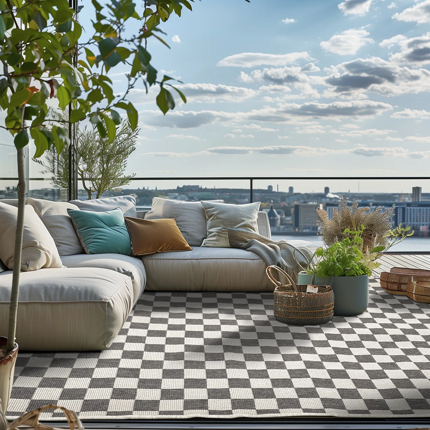 Vloerkleden voor binnen en buiten - Lucida (zwart)