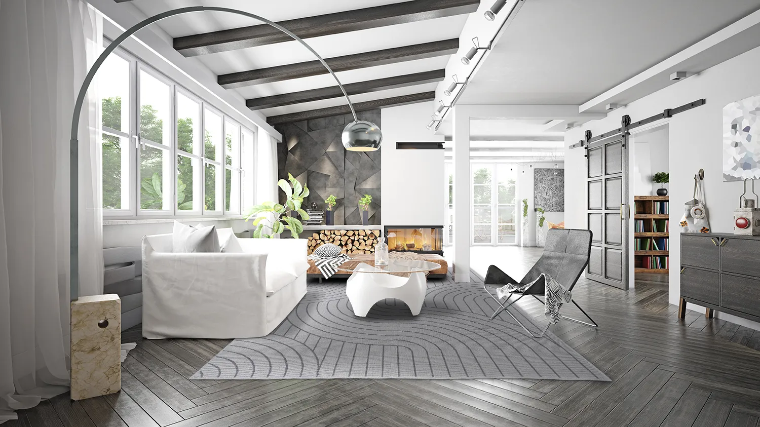 Vloerkleden voor binnen en buiten - Maynard (zwart)