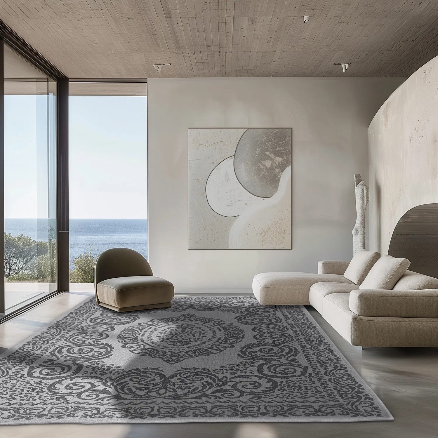 Vloerkleden voor binnen en buiten - Sylvaine (zwart)