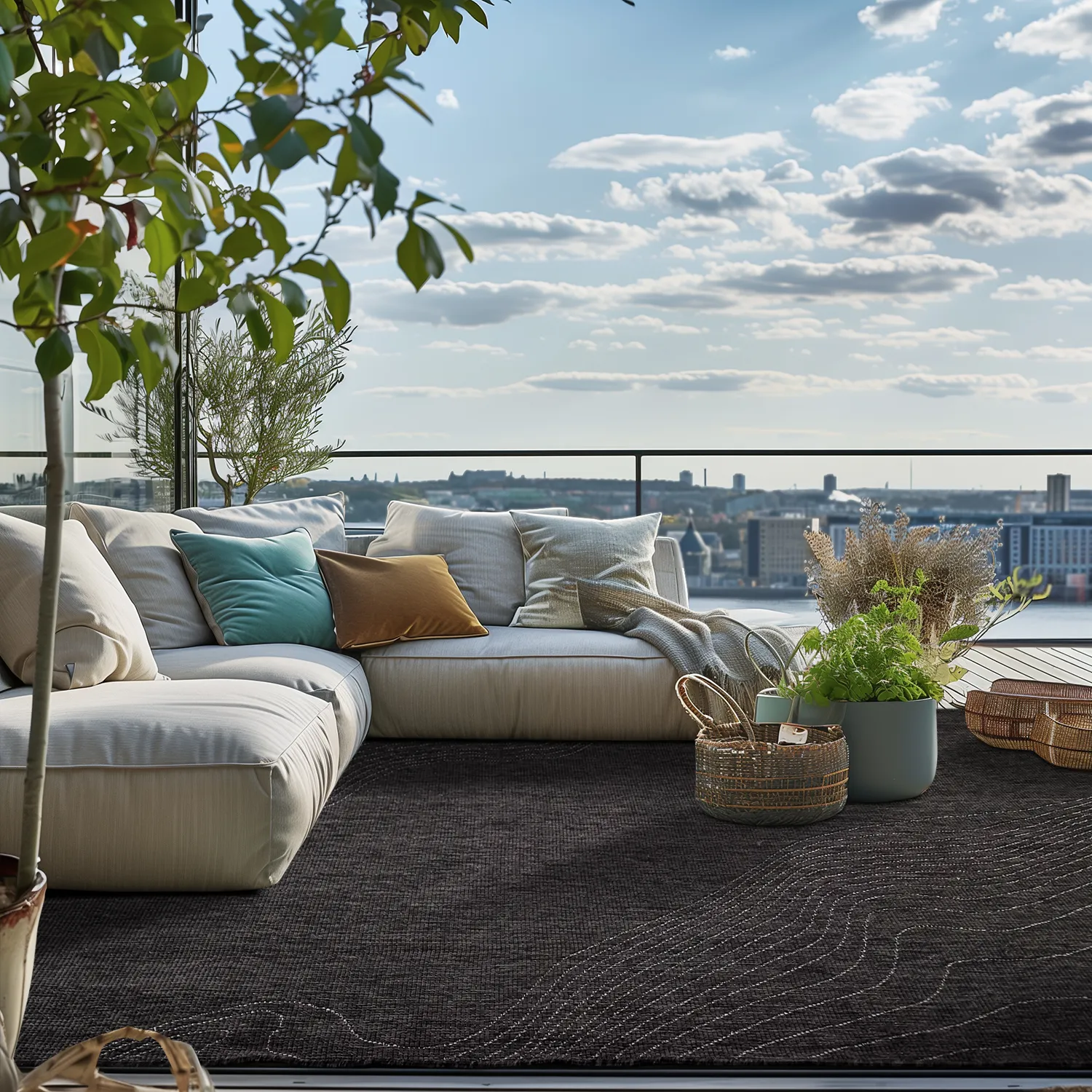 Vloerkleden voor binnen en buiten - Zelmare (zwart)