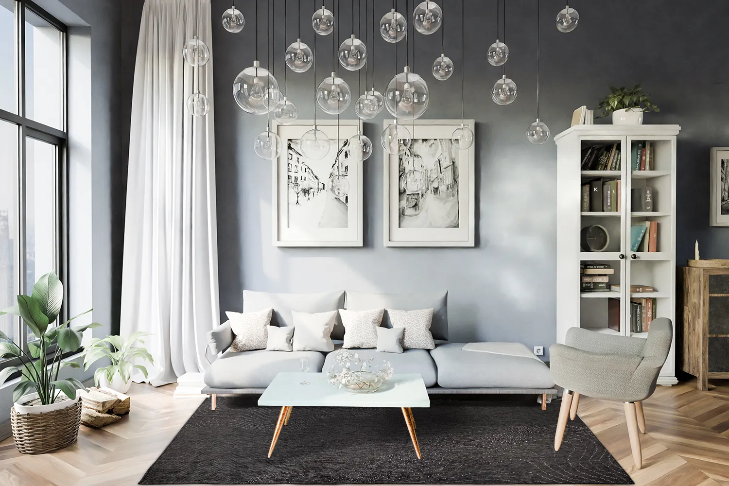 Vloerkleden voor binnen en buiten - Zelmare (zwart)