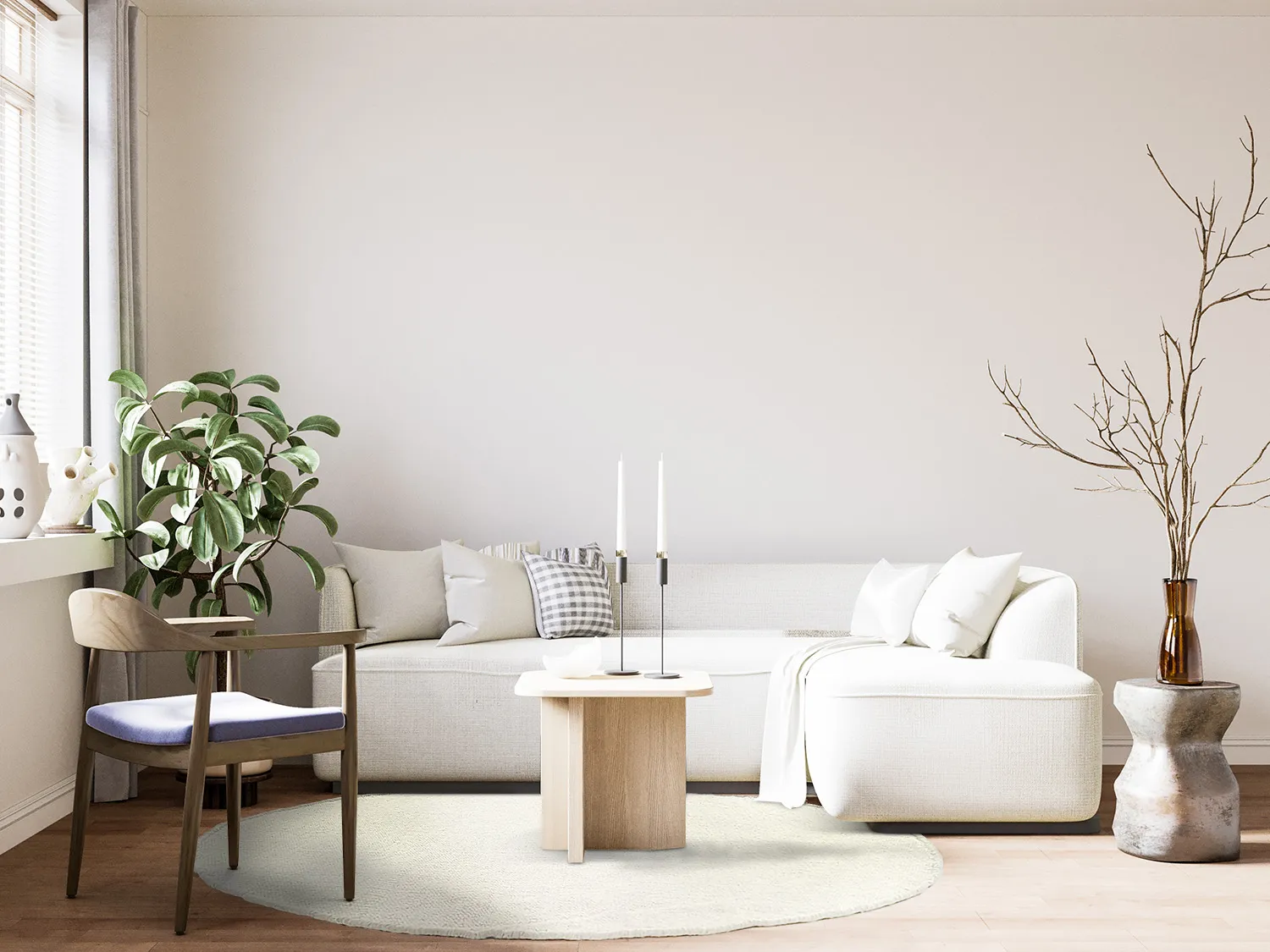 Ronde vloerkleden - Dhurry (wit)