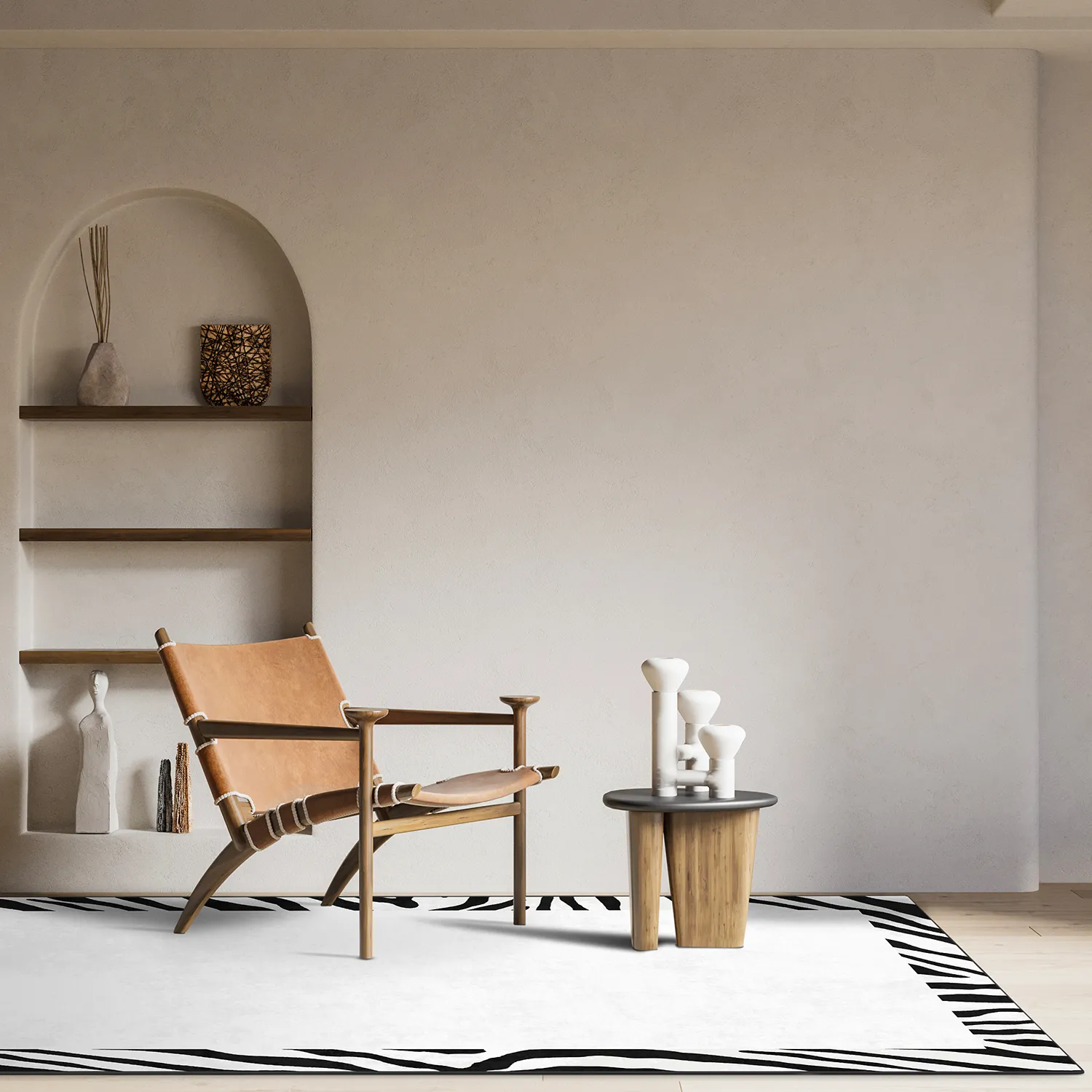 Wilton - Zebra boarder (zwart/wit)