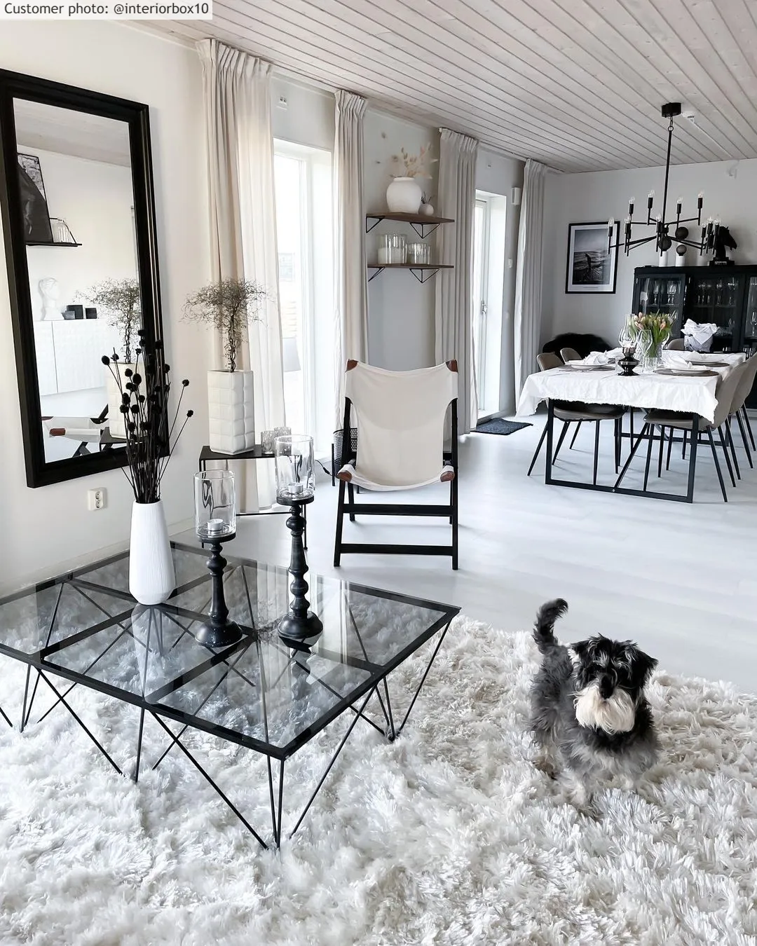 Hoogpolig vloerkleed - Janjira (wit)