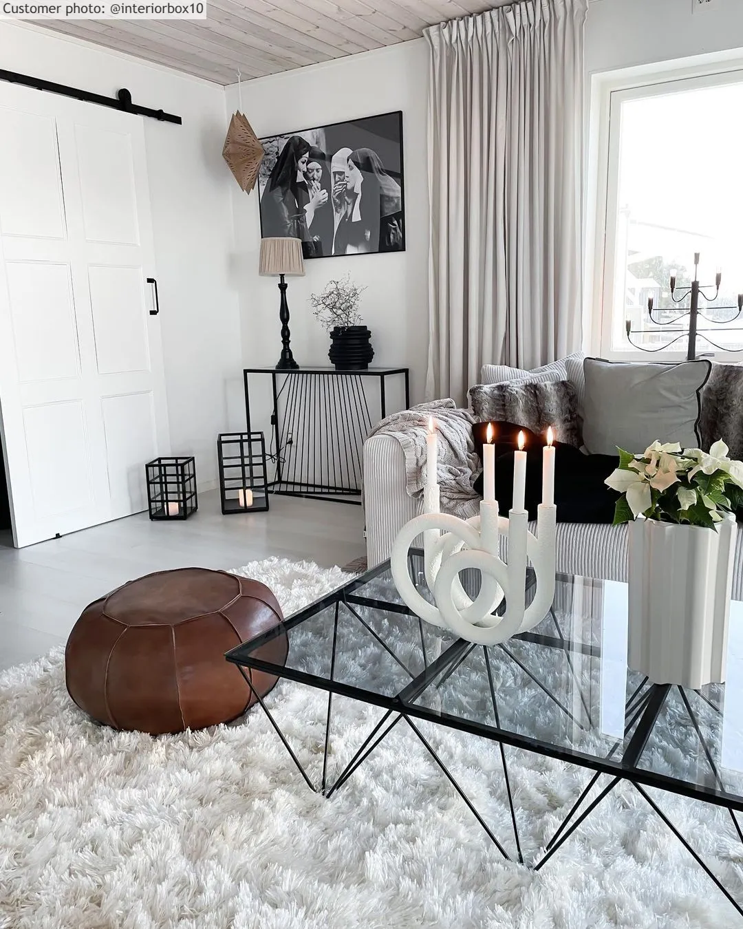 Hoogpolig vloerkleed - Janjira (wit)