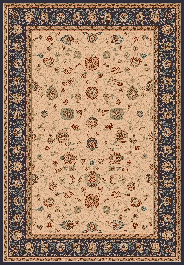 Wilton - Angelica (beige/marineblauw)