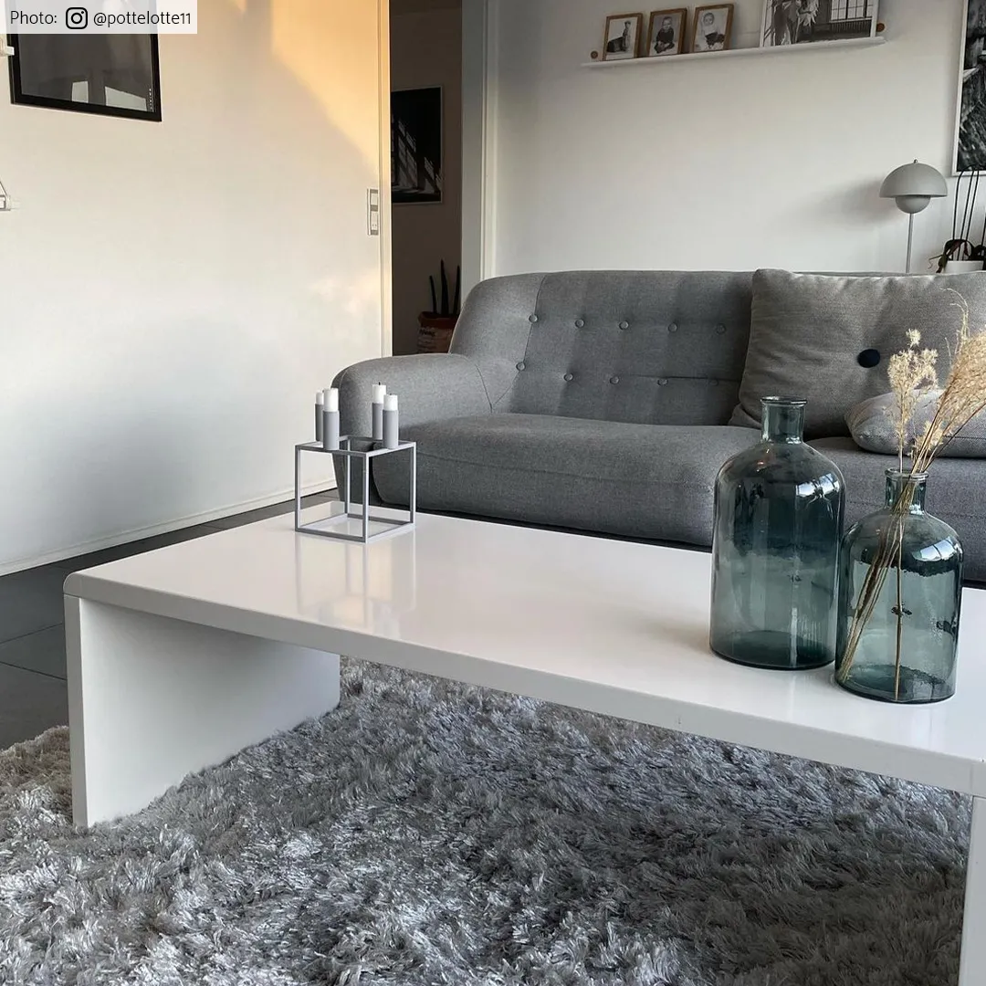 Hoogpolig vloerkleed - Janjira (zilver)