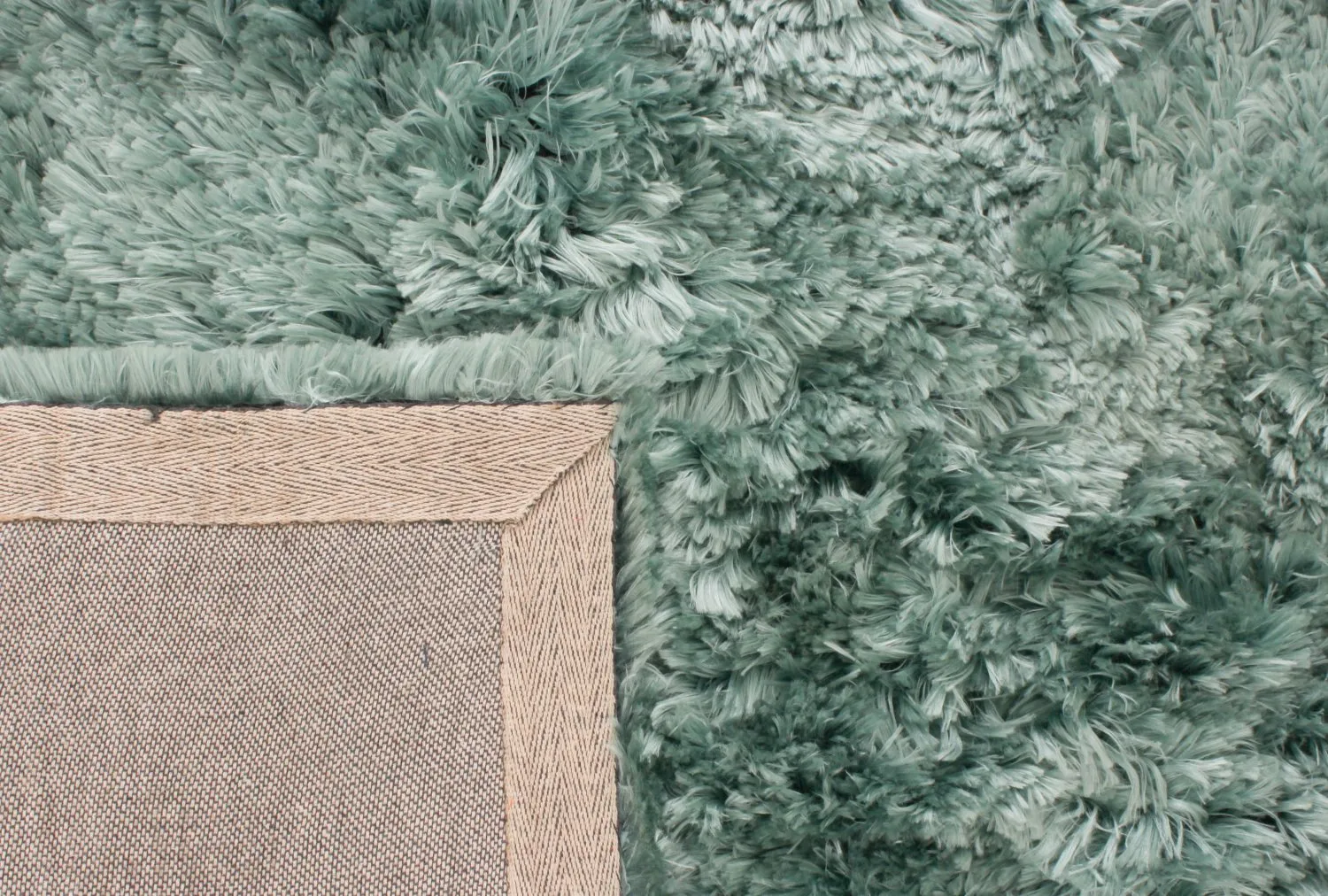 Hoogpolig vloerkleed - Janjira (blauw/groen)