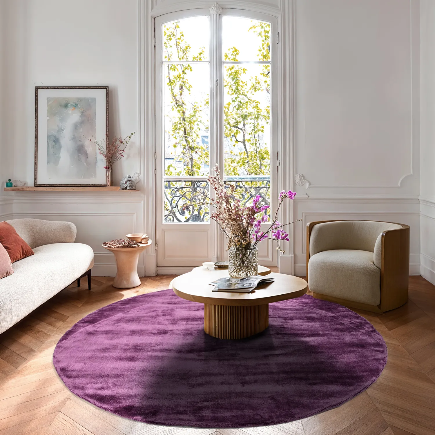 Rond vloerkleed - Jodhpur Special Luxury Edition (paars)