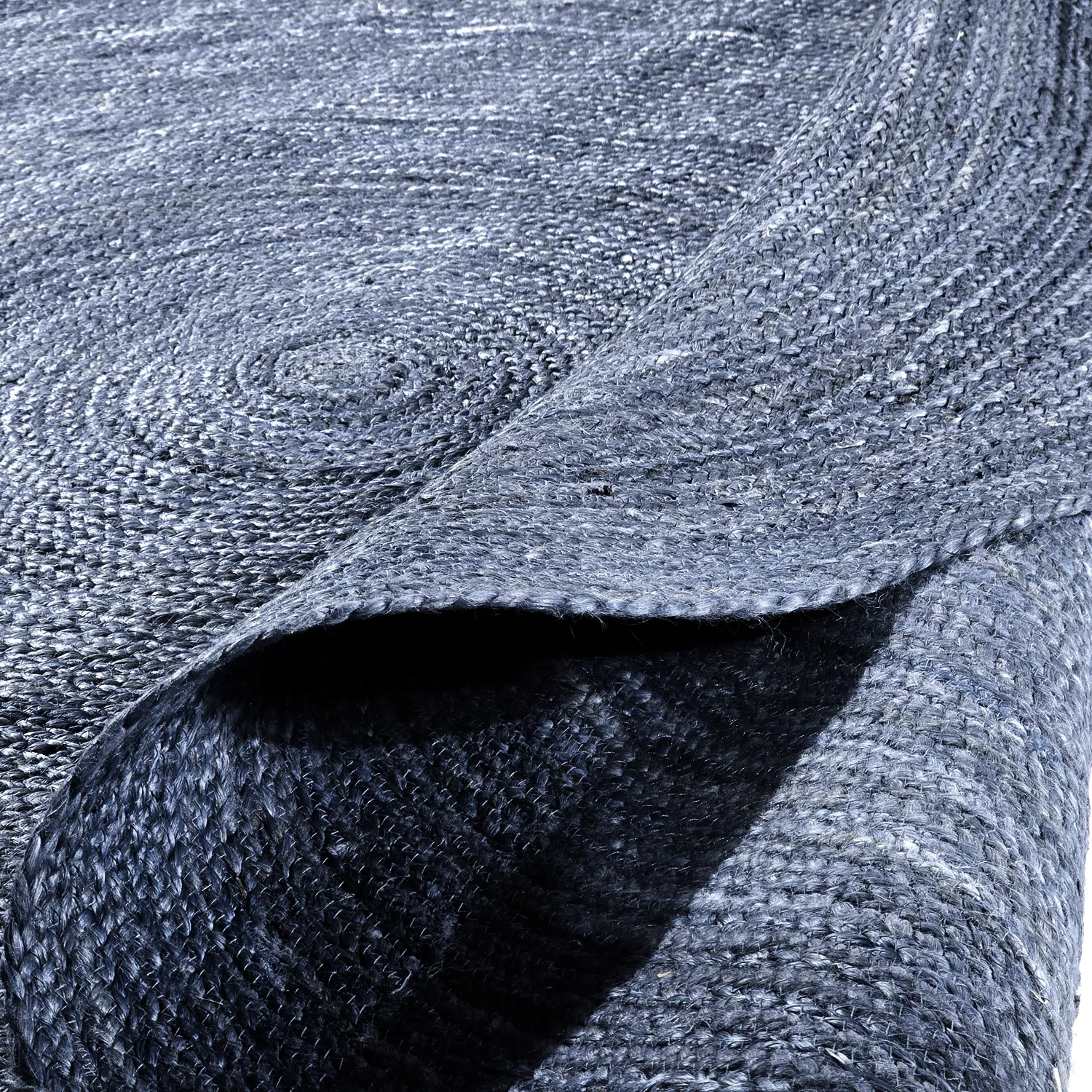 Rond jute vloerkleed - Amasia (blauw)