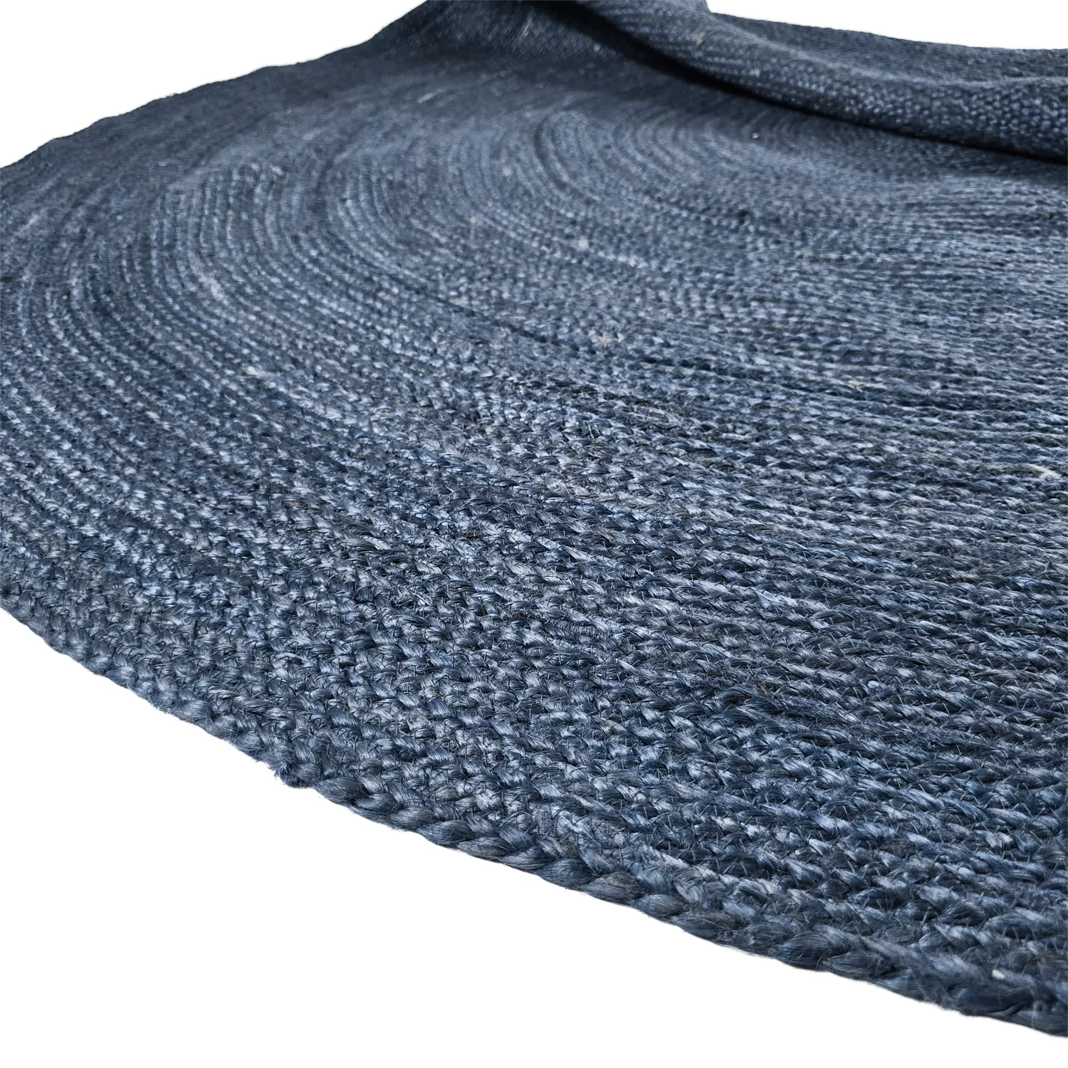 Rond jute vloerkleed - Amasia (blauw)