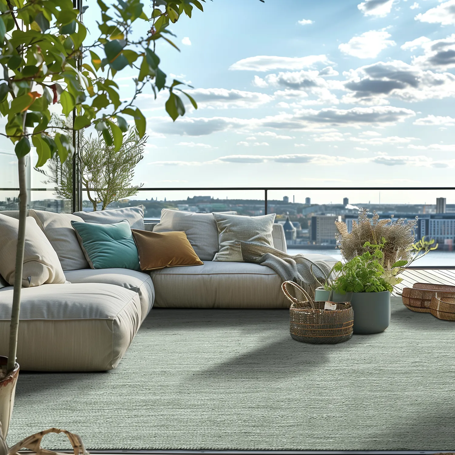 Jute-vloerkleed - Amasia (grijs)