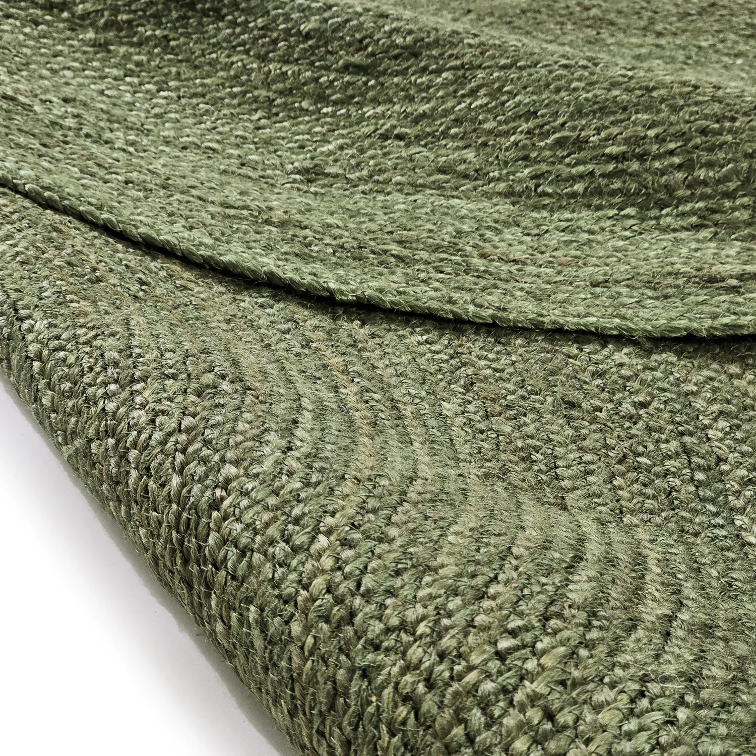 Rond jute vloerkleed - Amasia (militair groen)